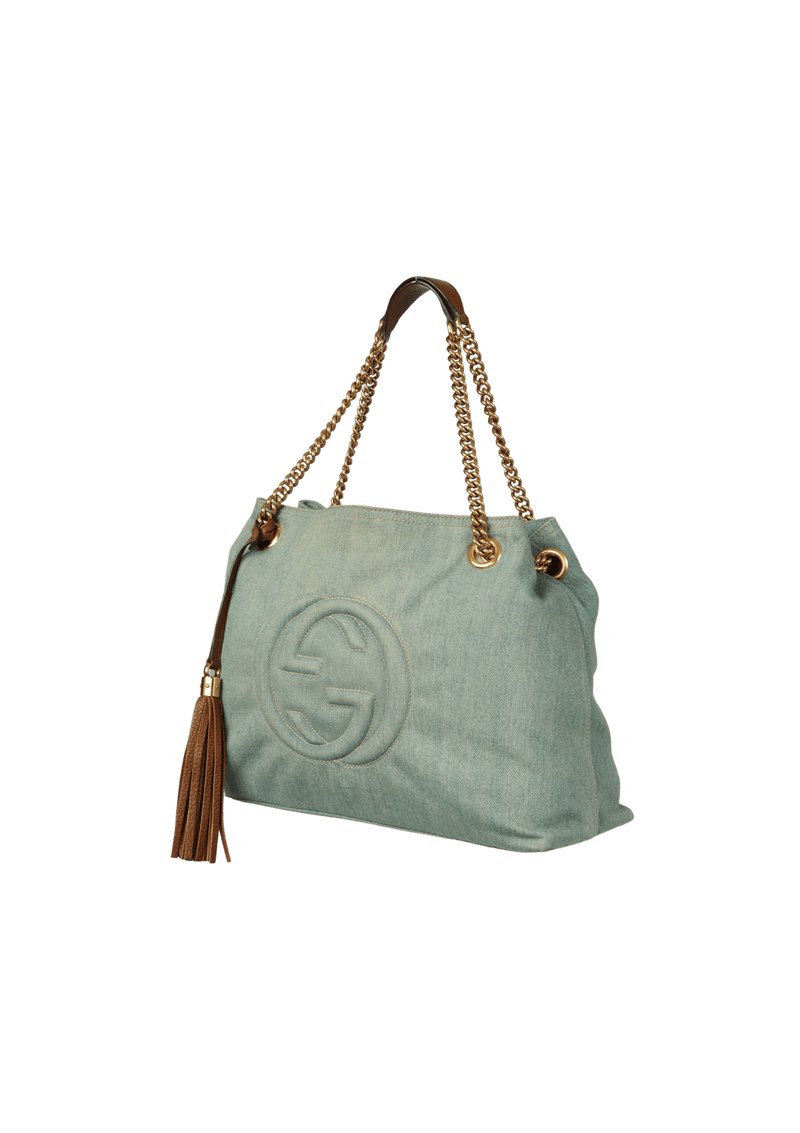 DENIM SOHO CHAIN TOTE