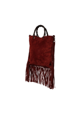 SUEDE BAMBOO FRINGE BAG