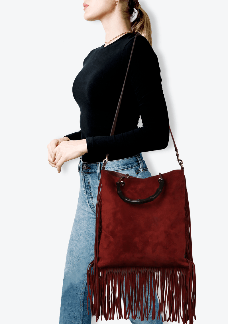 Gucci bamboo 2025 fringe bag