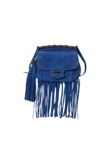 SUEDE FRINGE BAMBOO MESSENGER