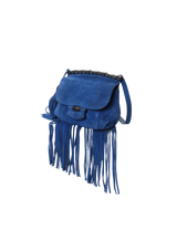 SUEDE FRINGE BAMBOO MESSENGER