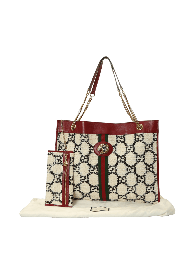 TWEED RAJAH CHAIN TOTE