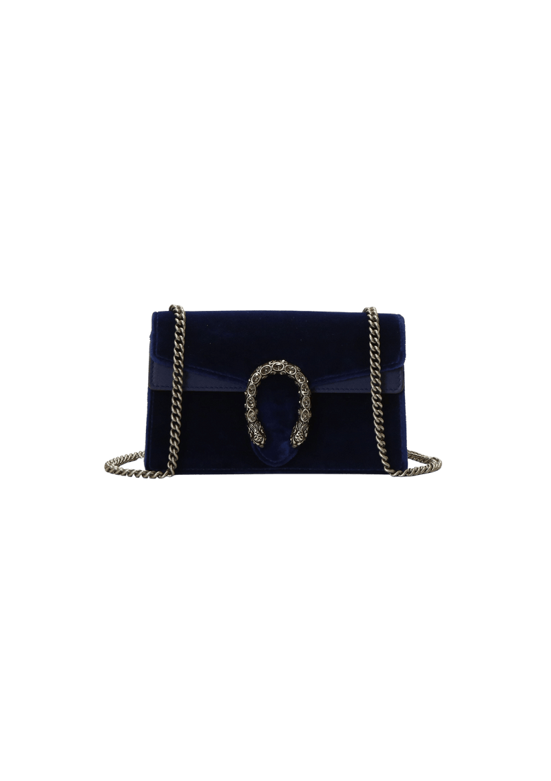 Bolsa Gucci Velvet Dionysus Super Mini Azul Original Gringa