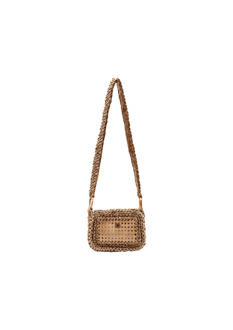 MINI BOLSA EM CROCHÊ DE SISAL COM PALHA INDIANA