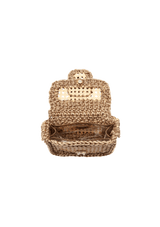 MINI BOLSA EM CROCHÊ DE SISAL COM PALHA INDIANA