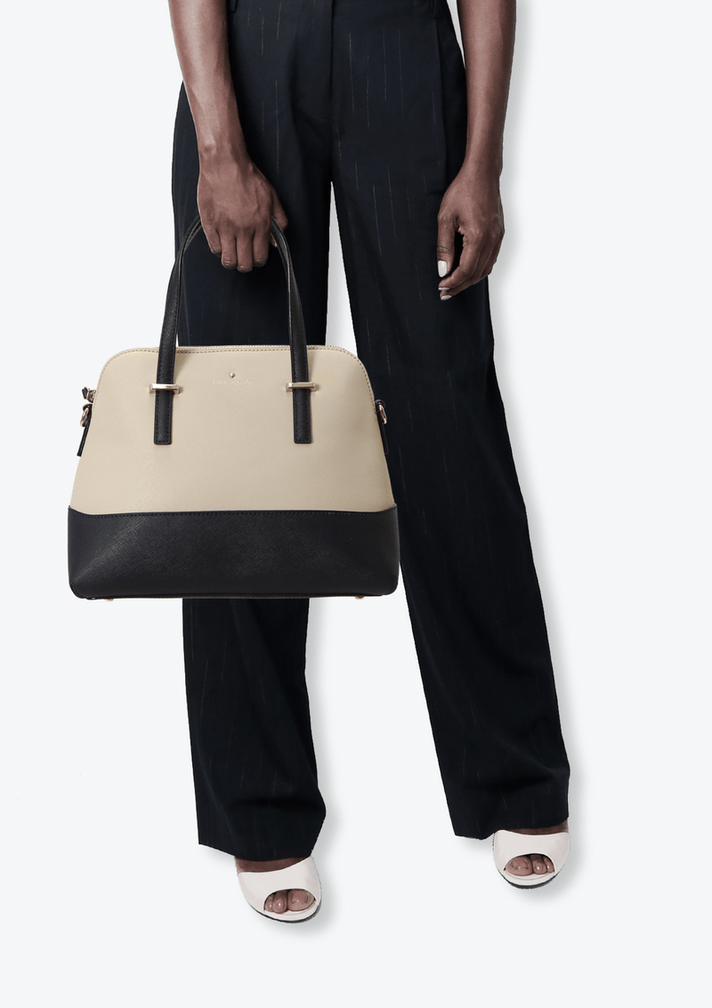 Bolsa Kate Spade Bicolor Satchel Bege Original Gringa