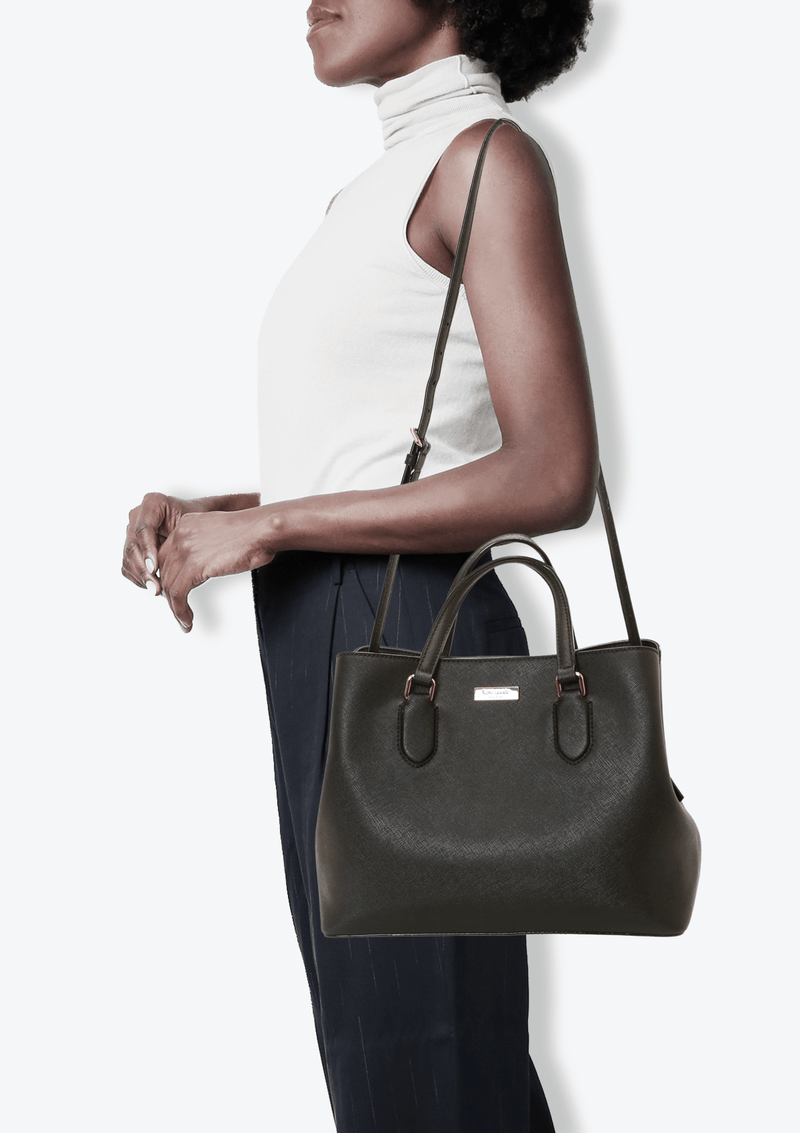 Laurel way evangelie saffiano hotsell leather shoulder bag satchel