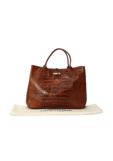 CROCO EMBOSSED ROSEAU TOTE