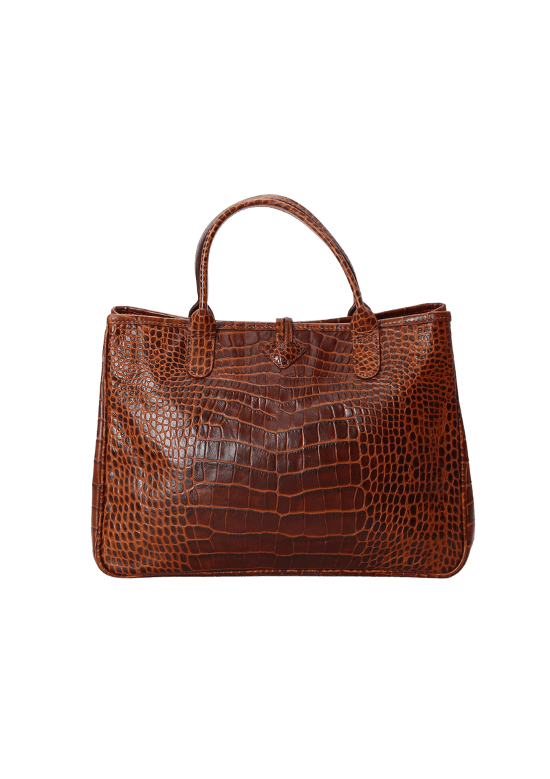 CROCO EMBOSSED ROSEAU TOTE