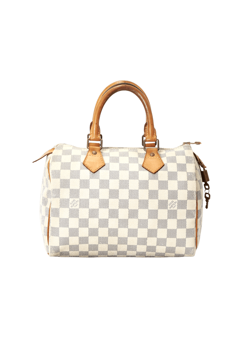 BOLSA LOUIS VUITTON DAMIER AZUR SPEEDY 25 BRANCO ORIGINAL – Gringa