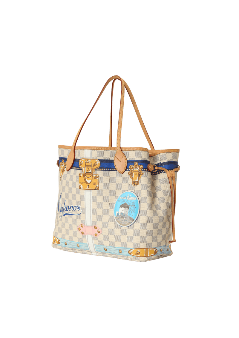 LOUIS VUITTON Damier Azur Summer Trunks Mykonos Neo Neverfull MM 523252