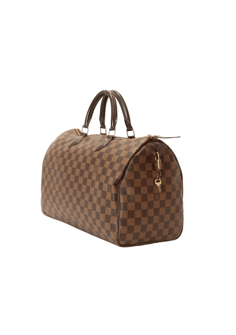 BOLSAS LOUIS VUITTON DAMIER ÉBÈNE SPEEDY 35 MARROM ORIGINAL – Gringa