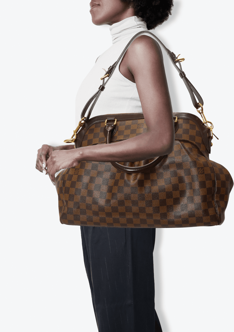 LOUIS VUITTON Trevi PM Damier Ebene Satchel Shoulder Bag Brown - 10% O