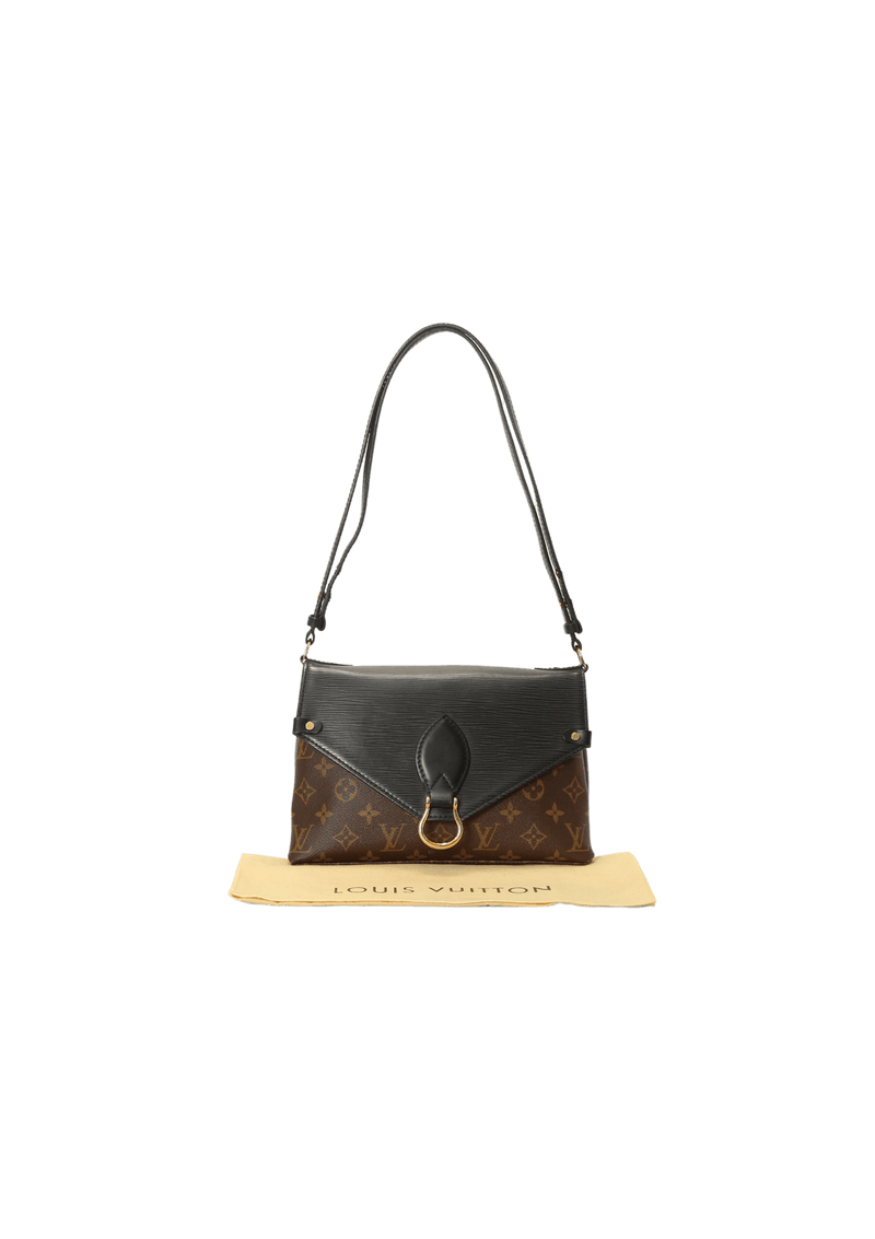 LOUIS VUITTON Saint Michel Monogram Epi Leather Shoulder Bag Black