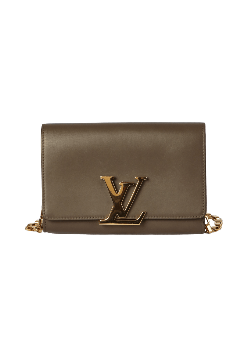 Louis Vuitton Beige Leather Chain Louise GM Bag Louis Vuitton