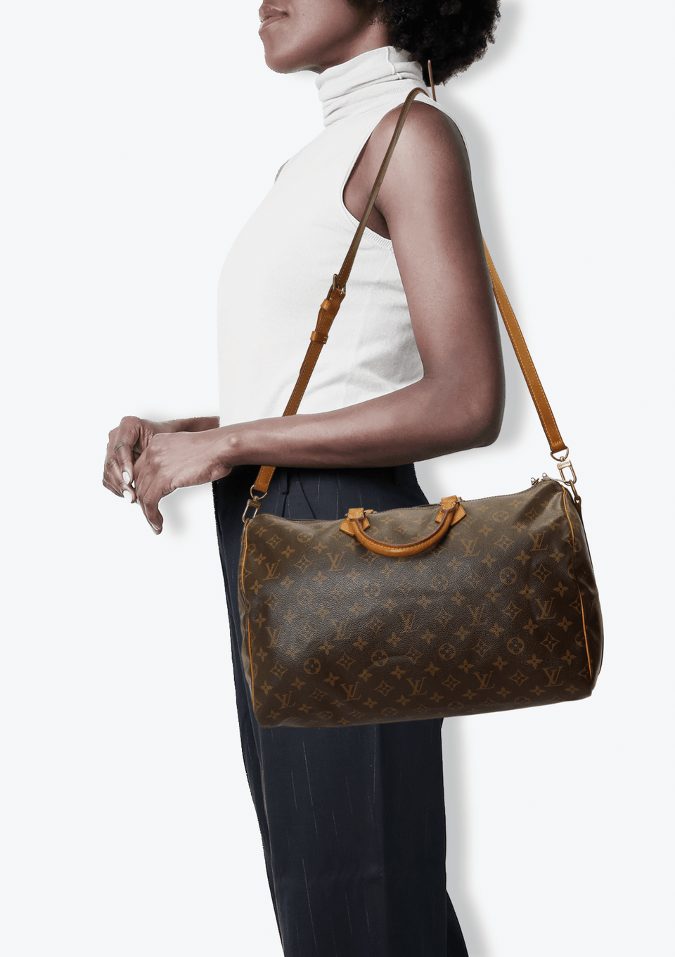 Bolsa Louis Vuitton Monogram Canvas Speedy 40 Bandouliere Marrom