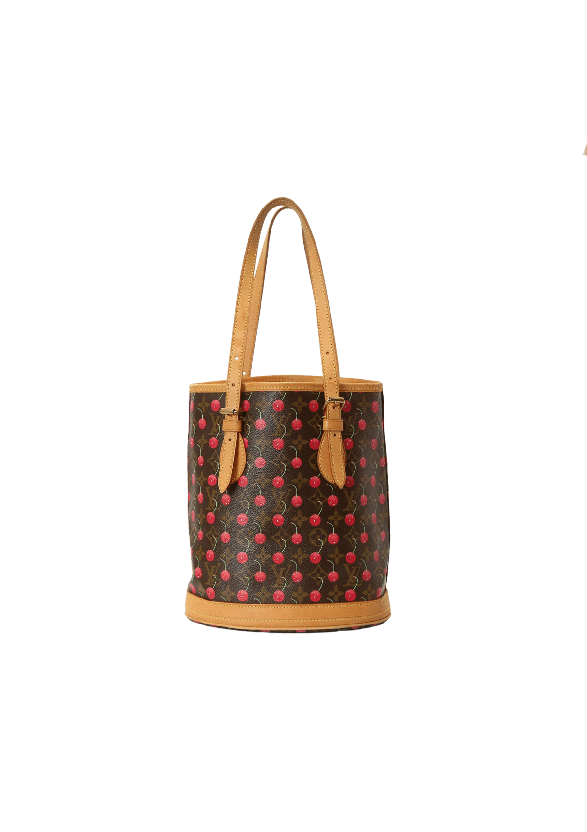 バッグ Louis Vuitton Monogram Bucket Bag Bolsa Louis Vuitton Monogram Cerises Bucket Bag Marrom Original