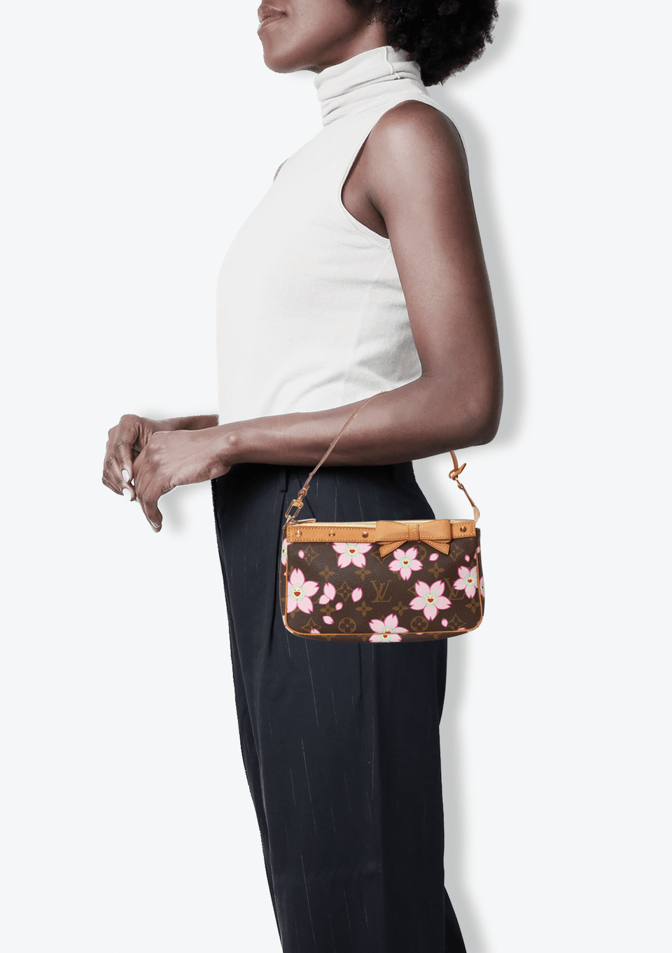 Bolsa Louis Vuitton Monogram Cherry Blossom Pochette Marrom
