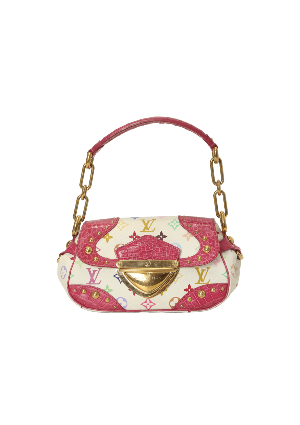 Bolsa Louis Vuitton Monogram Multicolore Alligator Marilyn Branca