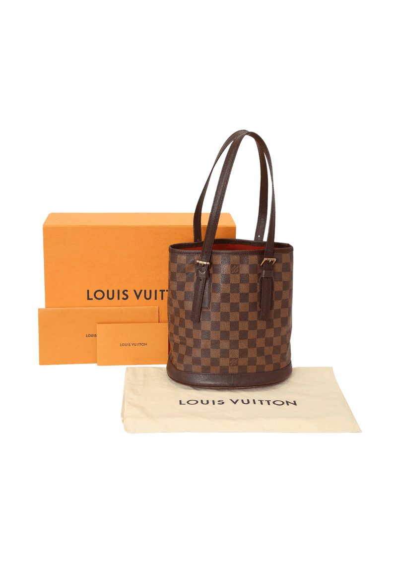 Louis Vuitton collab, Brown Louis Vuitton Damier Ebene Marais Bucket Bag