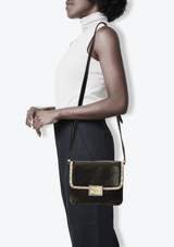 LEATHER FLAP CROSSBODY BAG