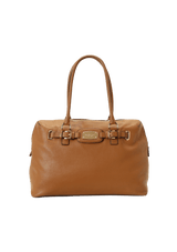 BELTED LEATHER HANDLE BAG