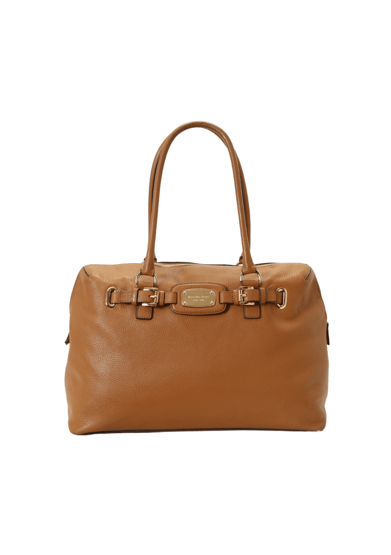 BELTED LEATHER HANDLE BAG