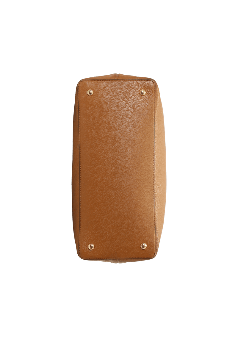 BELTED LEATHER HANDLE BAG