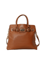 BELTED LEATHER SATCHEL BAG