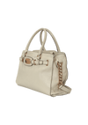 BELTED LEATHER SATCHEL BAG