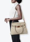 BELTED LEATHER SATCHEL BAG