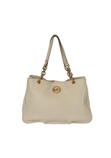 CHAIN LEATHER TOTE