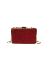 ELSIE RED CRYSTAL BOX CLUTCH