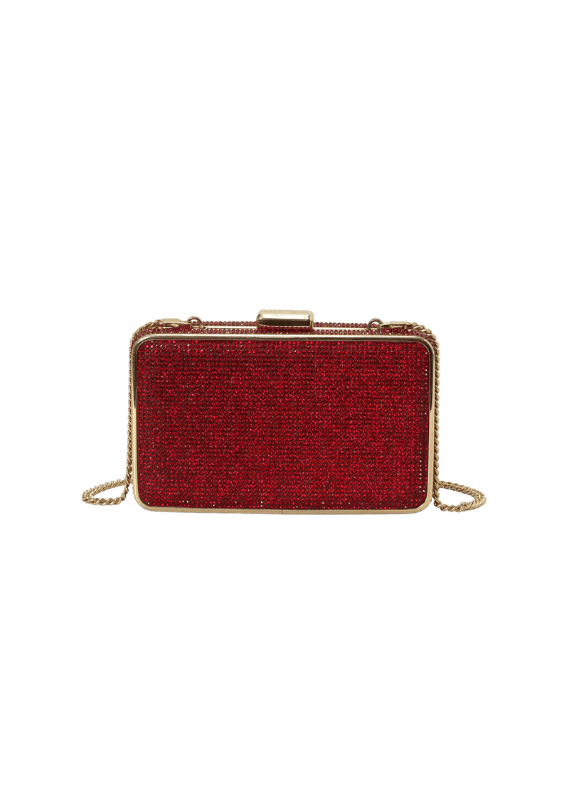 ELSIE RED CRYSTAL BOX CLUTCH