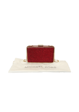 ELSIE RED CRYSTAL BOX CLUTCH