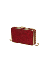 ELSIE RED CRYSTAL BOX CLUTCH