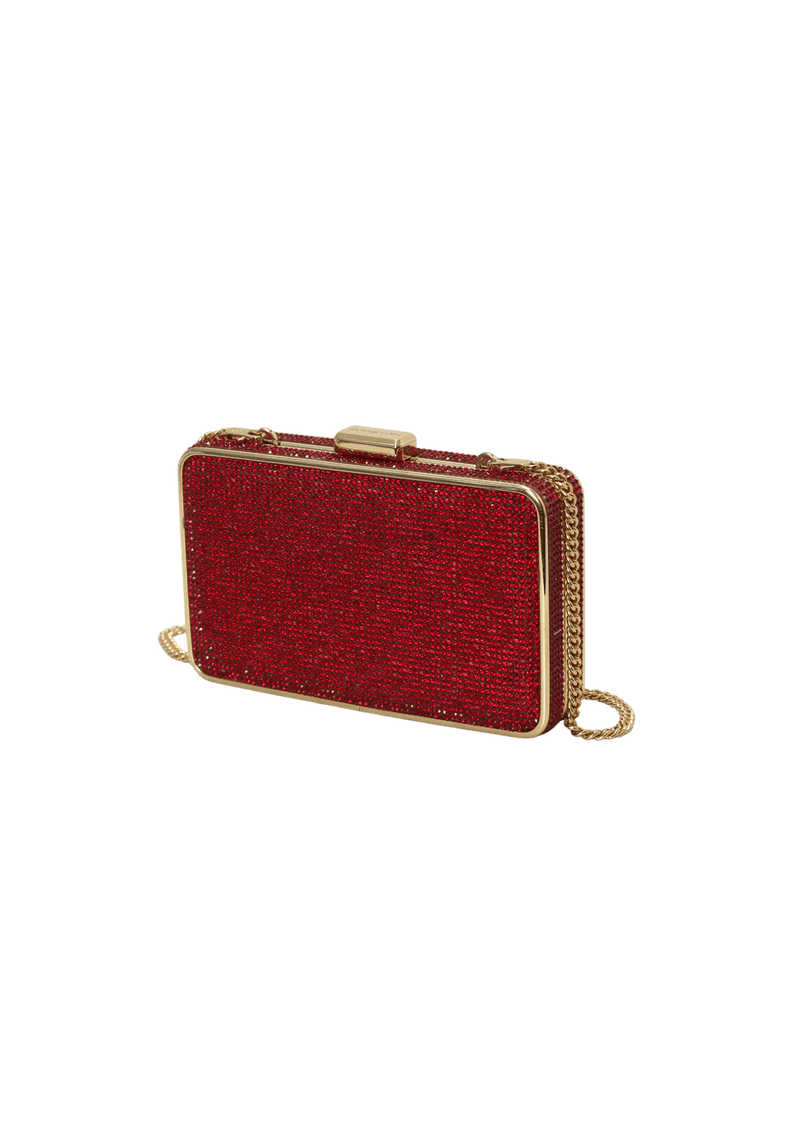 ELSIE RED CRYSTAL BOX CLUTCH