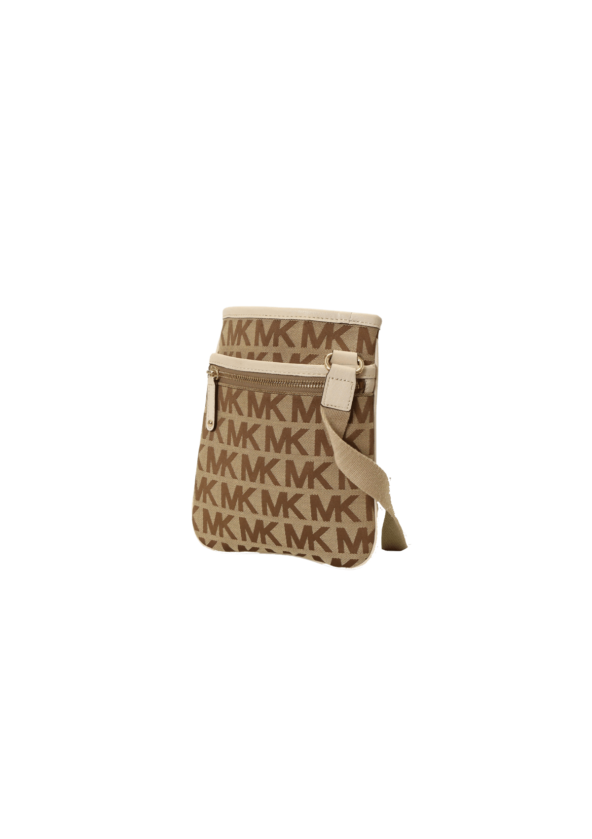 Bolsa Michael Kors Jet Set Logo Messenger Bege Original Gringa