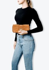 LEATHER FLAP CLUTCH