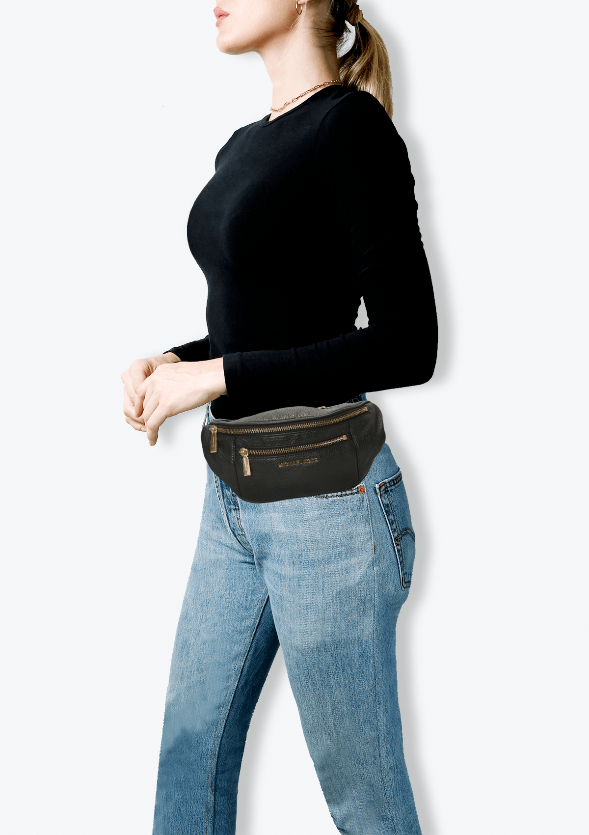 Bolsa Michael Kors Mott Belt Bag PretaMarca Original Gringa