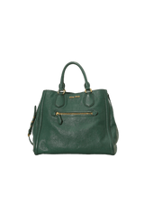 LEATHER FRONT ZIP BAG
