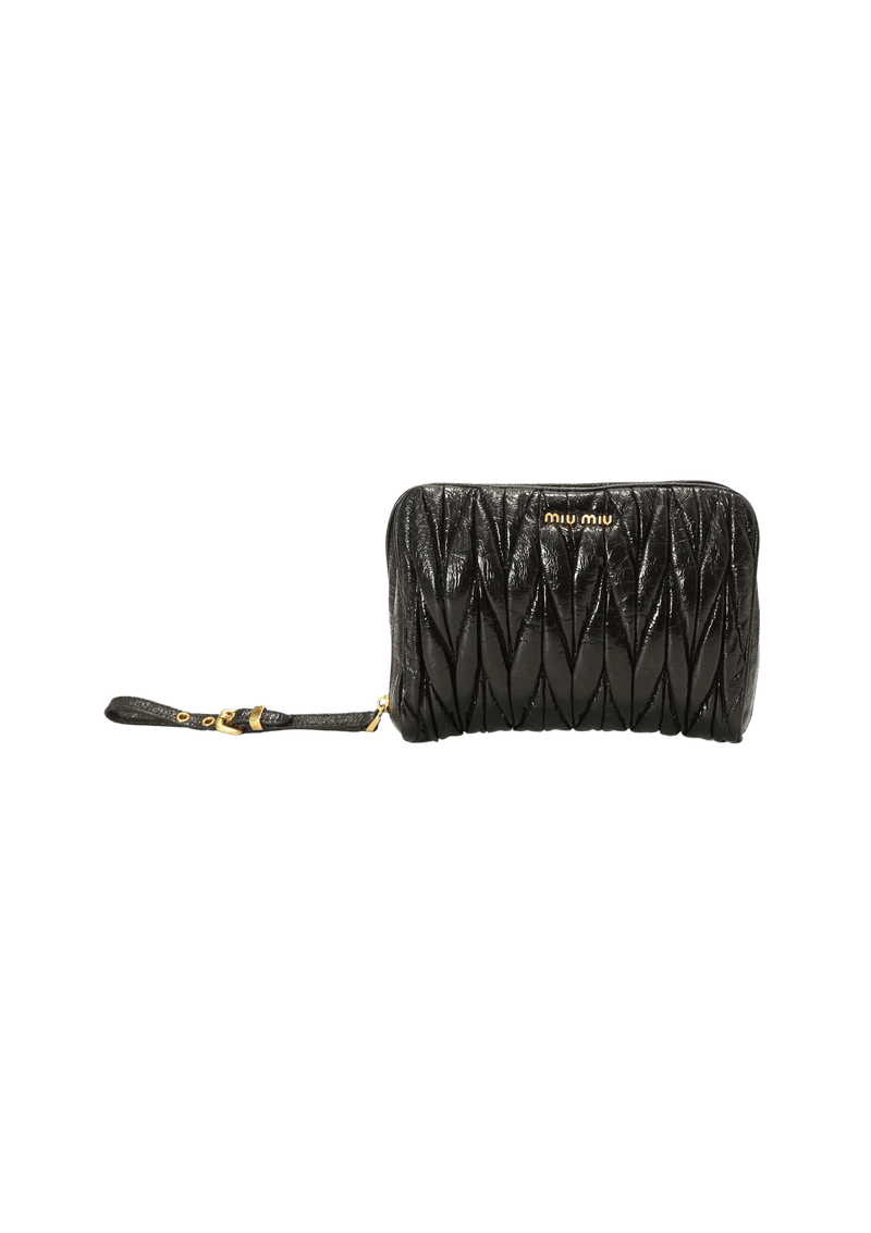 LEATHER MATELASSE WRISTLET