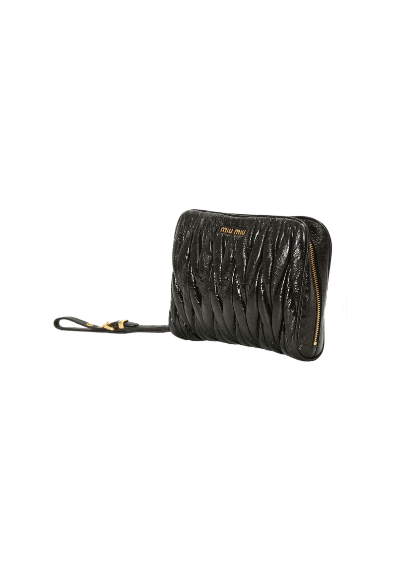 LEATHER MATELASSE WRISTLET