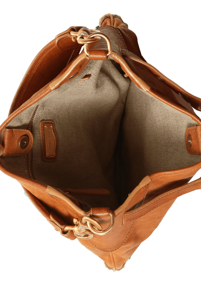 LEATHER STUDDED HOBO