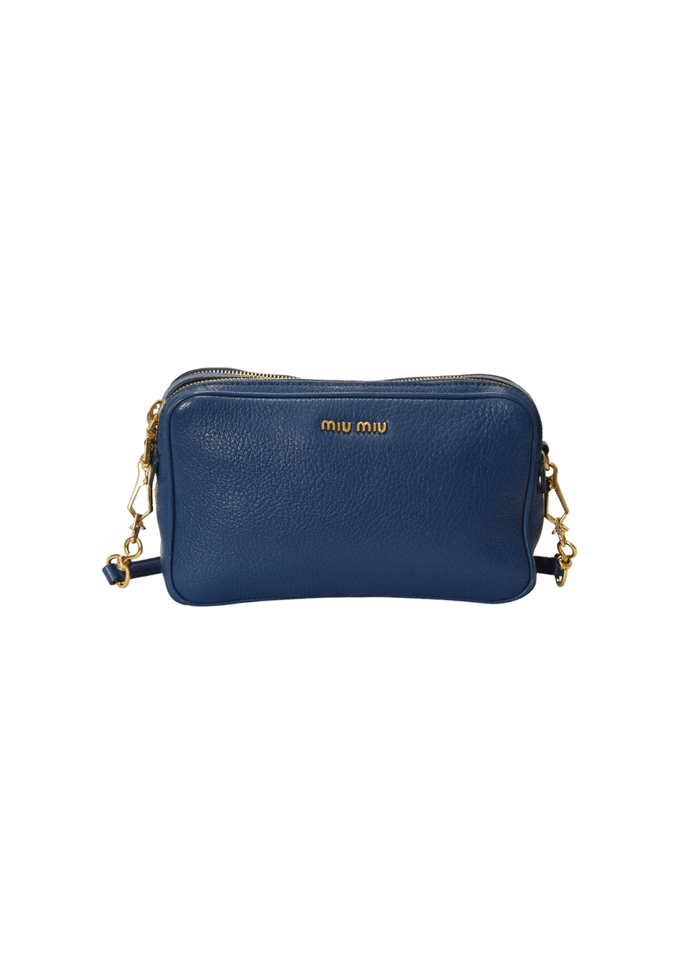 Bolsa Miu Miu Madras Double Zip Camera Bag Azul Original – Gringa