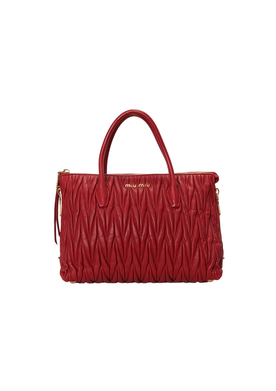 Bolsa Miu Miu Matelasse Side Zip Vermelha Original – Gringa