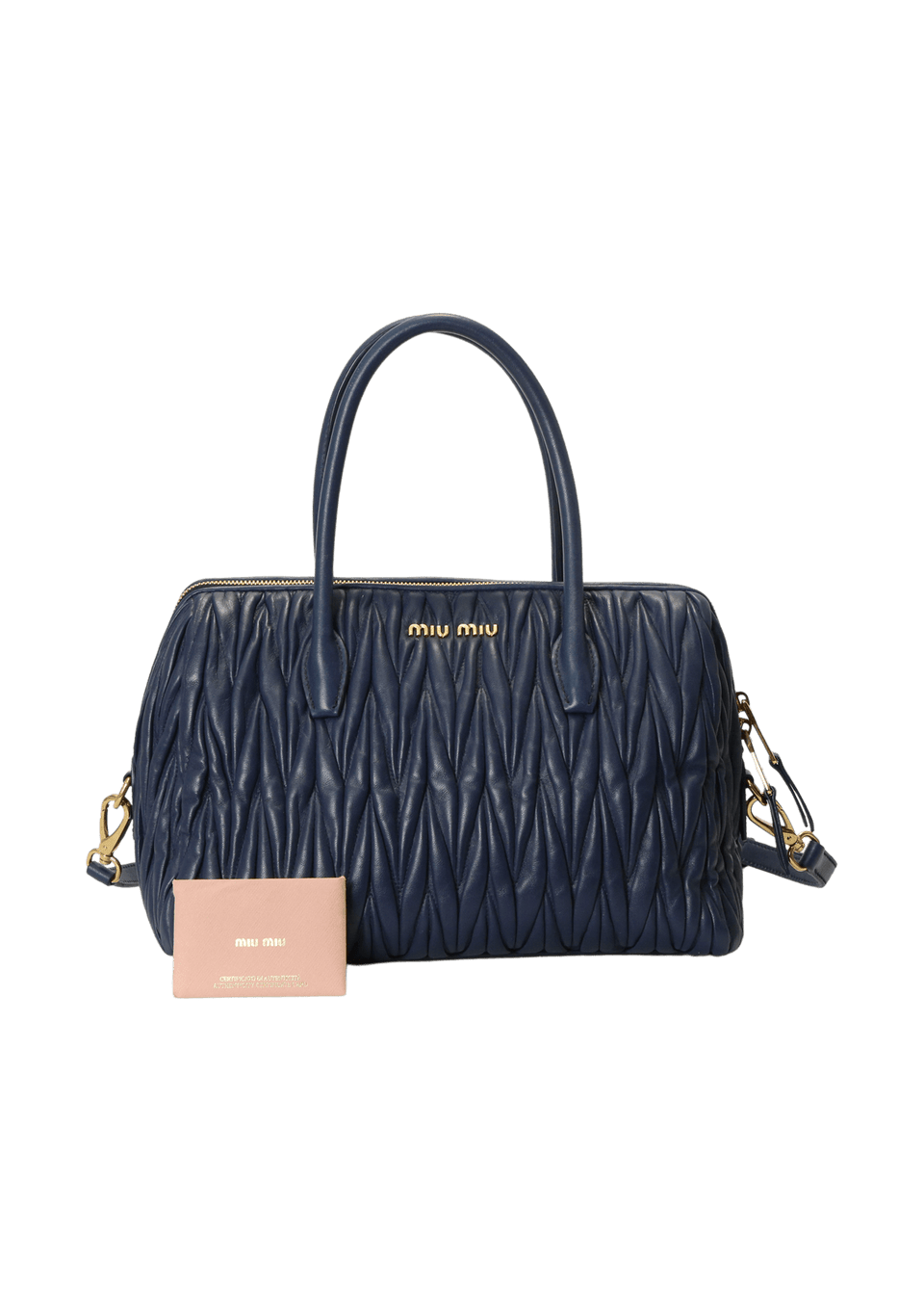 Bolsa Miu Miu Matelassé Zip Tote Azul Original – Gringa