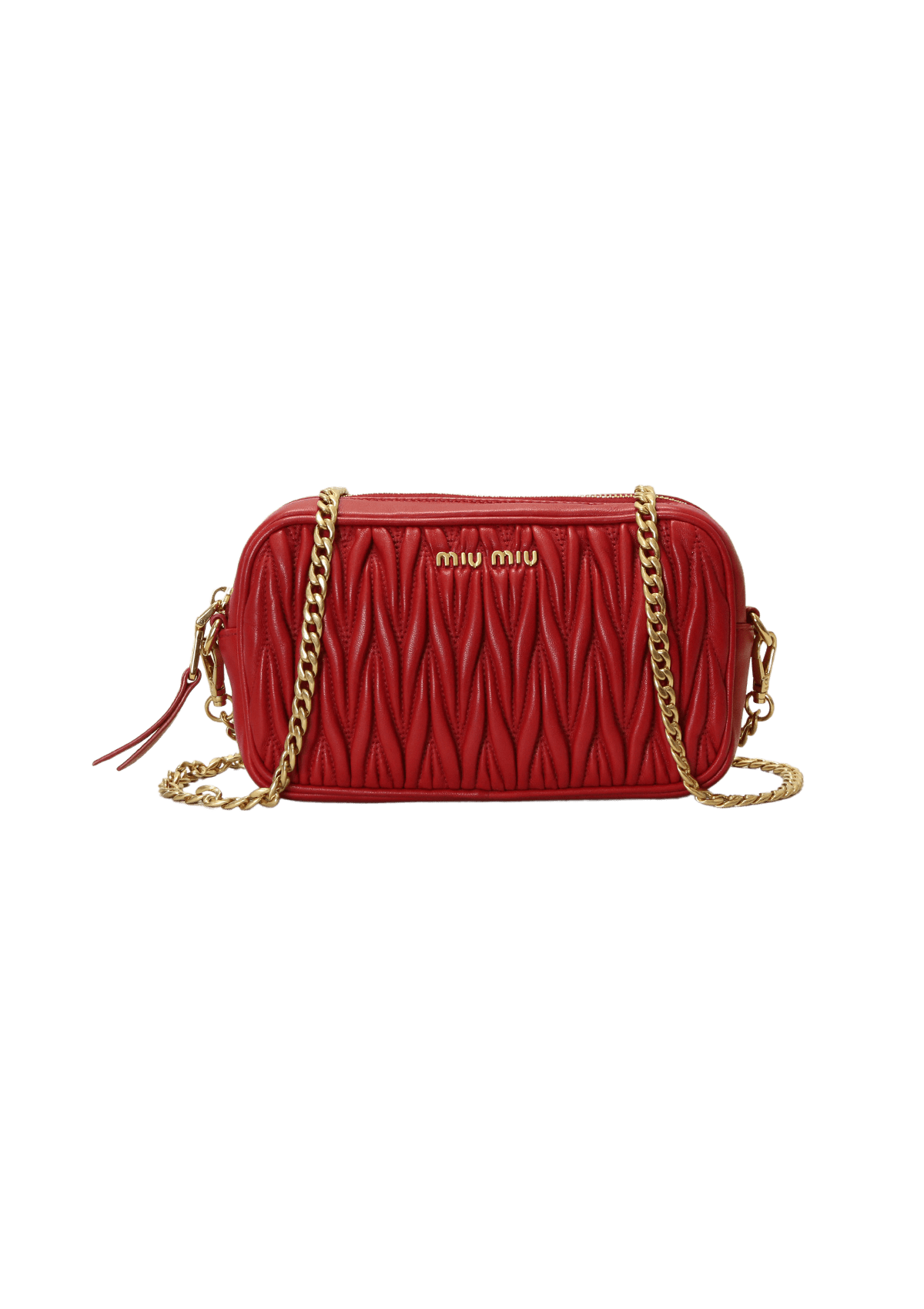 Bolsa Miu Miu Mini Matelassé Belt Bag Vermelha Original – Gringa