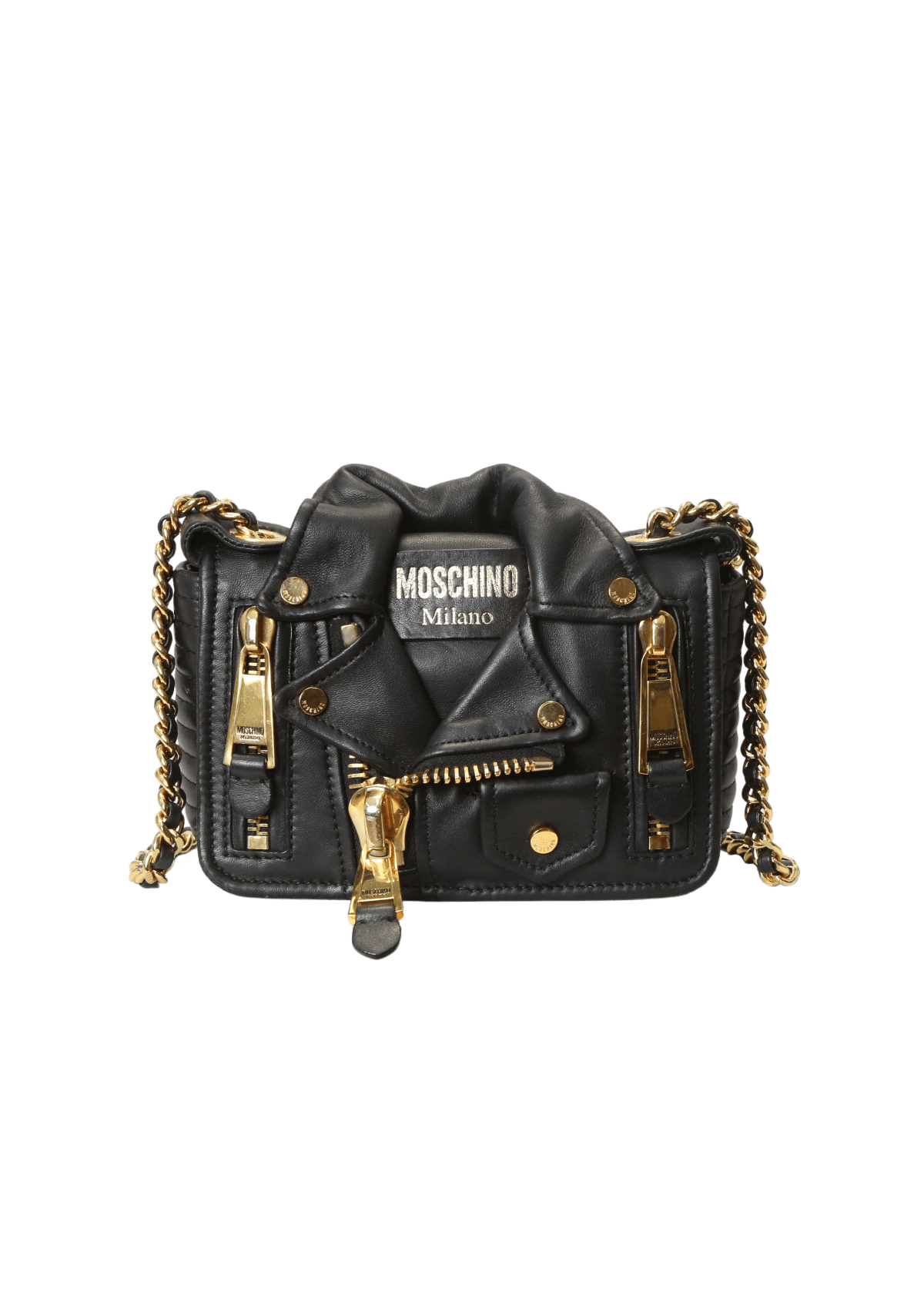 Bolsa Moschino Biker Jacket Bag Preta Original – Gringa