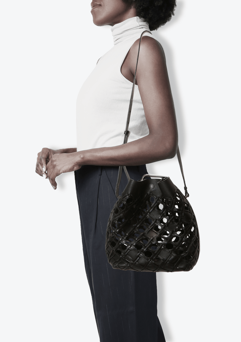 CUT-OUT QUILL BUCKET BAG